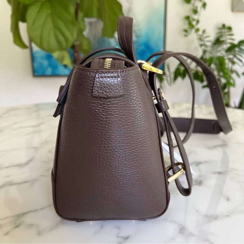 Senreve Mini Maestra Backpack Crossbody Bag Chocolate Brown Dolce Leather